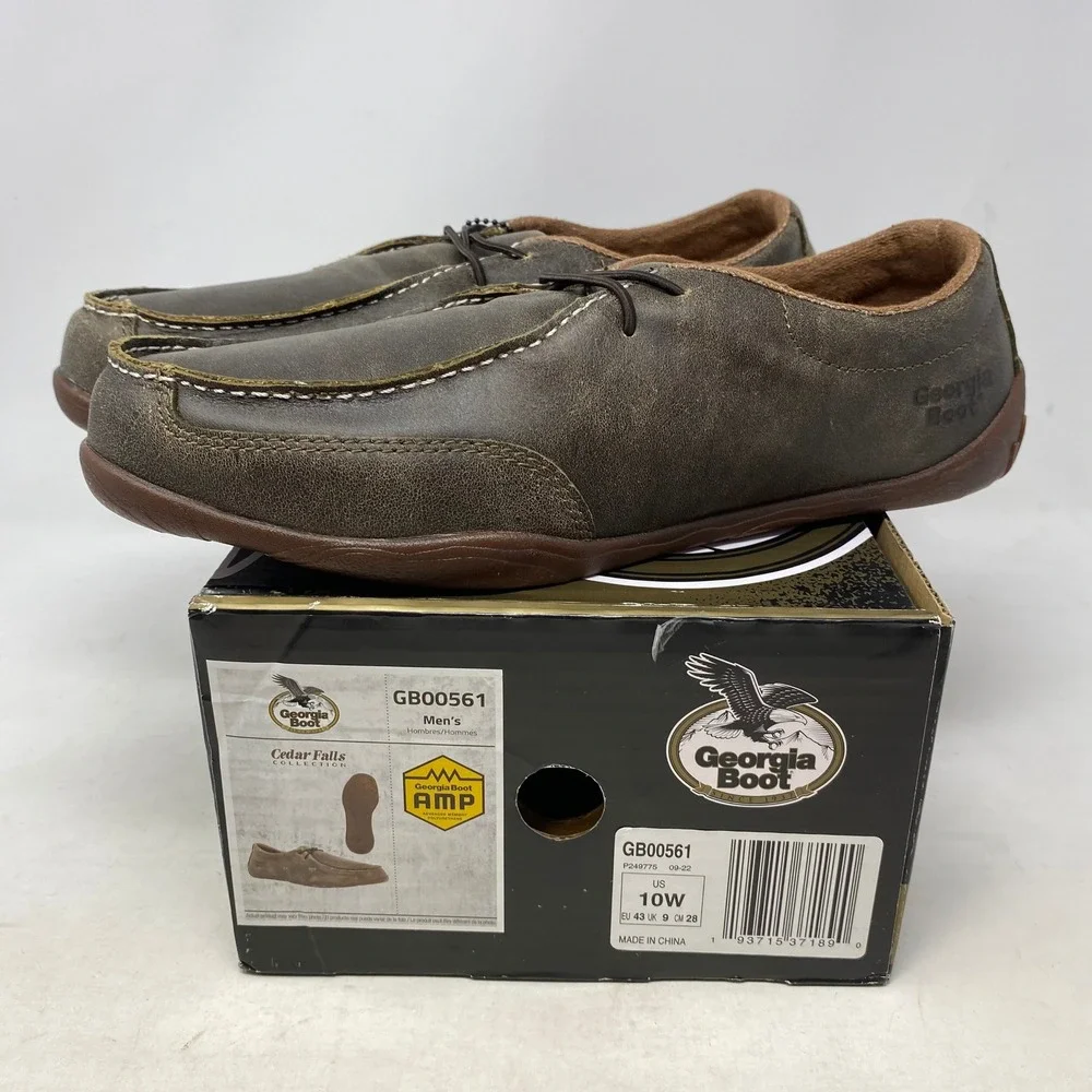 Georgia‎ Boot GB00561 Cedar Falls Mens 10W Dark Brown Leather Moc Toe Loafers